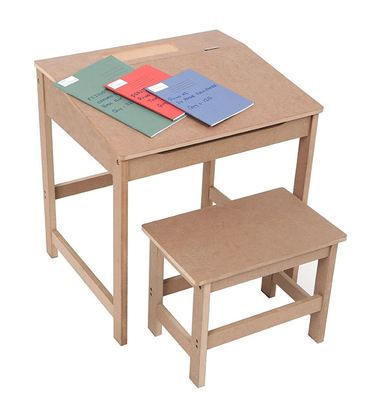 Children S School Study Desk And Stool Mdf Natural For Kids 3 8