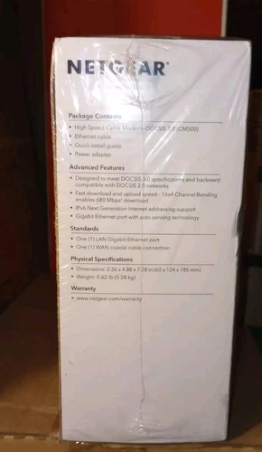 NETGEAR Cm500-1aznas 16x4 DOCSIS 3.0 Cable Modem Max Download Speeds of 686mbps - Picture 3 of 3