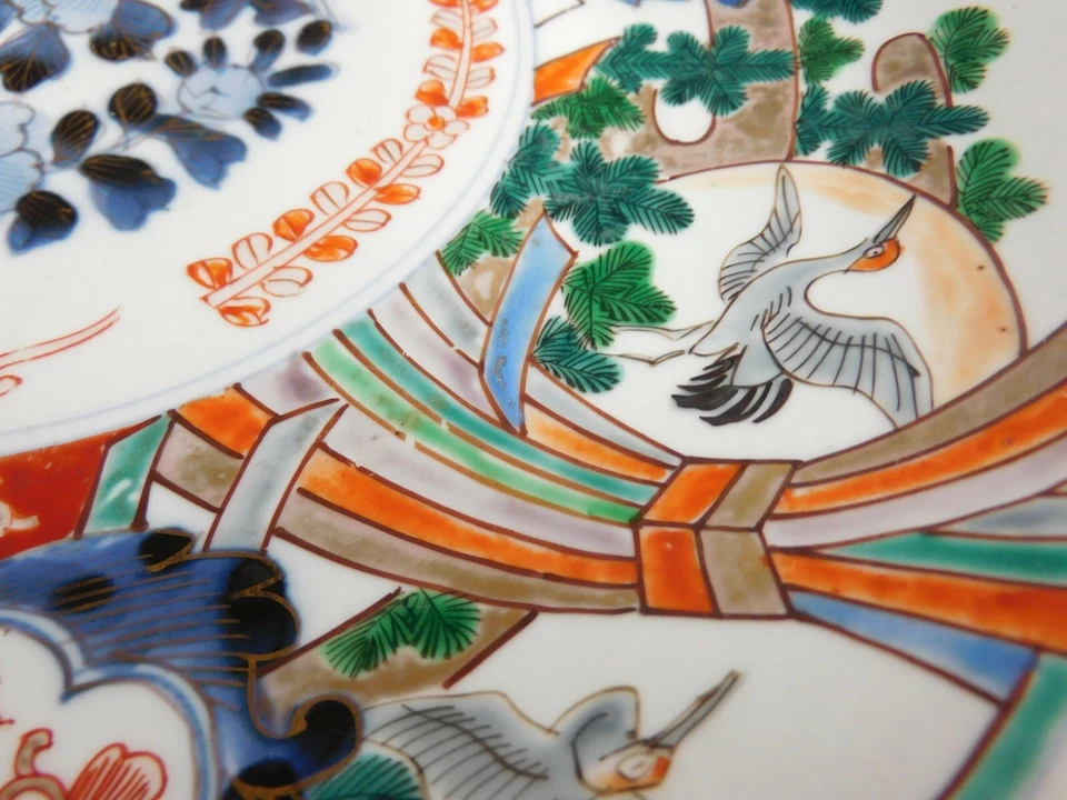 Antiker Wandteller Vogelmotiv Sammlerstück Fayence Keramik Asiatisch um 1900 - Bild 1 von 4