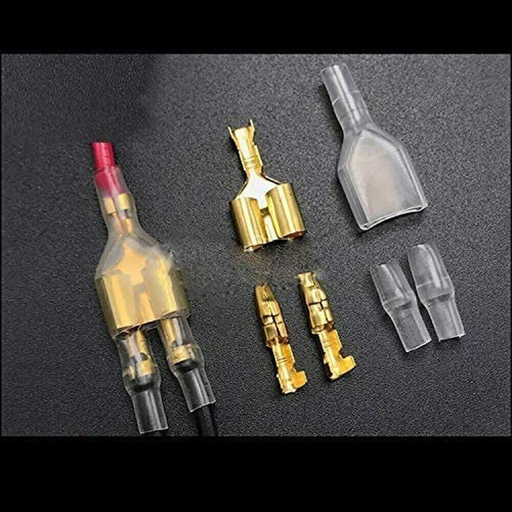 Motorcycle Brass Male & Female Bullet Terminal Electrical Wire Connectors 60/300