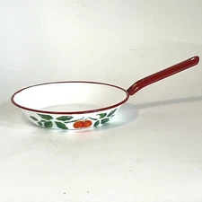 Vintage Huta Silesia Fruit Enamel Cooking Pan Small Made In Poland Cottagecore