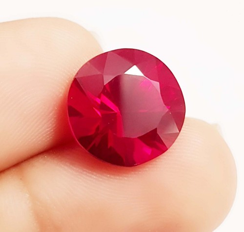 Lab Certified 10.24 Ct Red Ruby | Round Cut Loose Gemstone for Jewelry & Rings