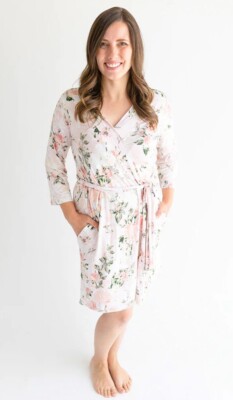 Posh Peanut Vintage Pink Rose Mommy Robe Size L/XL MSRP $65 NWT
