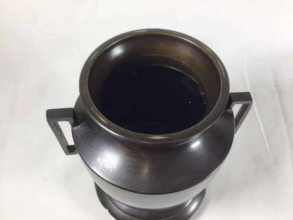 Antiguo negro fino ea. Jarrón japonés de bronce de 1900 para regalo Foto 2 de 3