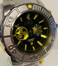 58mm RADAR Yellow/Slvrtn Bracelet  Chrono COALITION FORCES Invicta Mens Watch