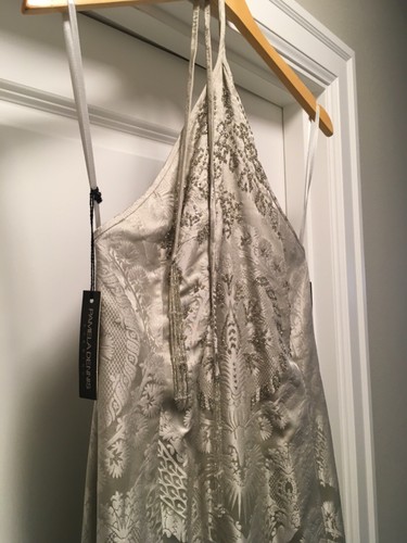 Pamela Dennis Couture Silver Silk Gown 
