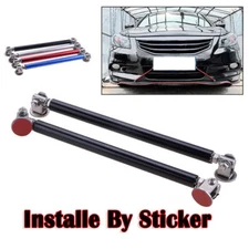 Adjustable Bumper Lip Splitter Strut Rod Tie Support Bar Spoiler Universal-Black