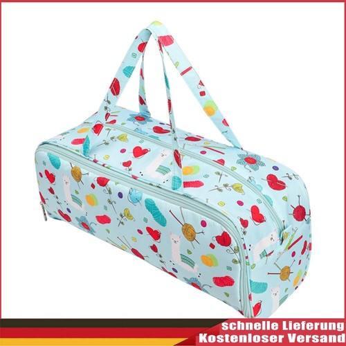 Printed Embroidery Storage Bag Big Capacity Crochet Hooks Thread Yarn