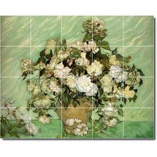 Vincent Van Gogh Flower Tile Mural PT09330. 40 x 32 20 8x8 tiles