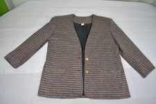 Vintage Women's Long Blazer Padded Shoulder Multicolor Size 3 90s Units