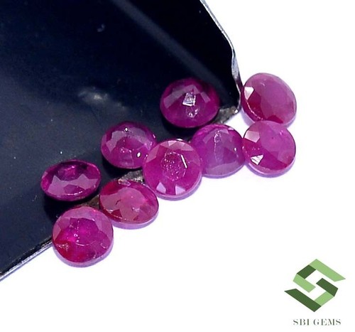 3 mm Natural Ruby Round Cut Lot 09 Pcs 0.90 CTS Calibrated Loose Gemstones - Picture 5 of 6