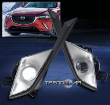 FRONT BUMPER LED FOG LIGHT LAMP W/BEZEL+HARNESS FOR 2016-2018 MAZDA CX-3 CX3