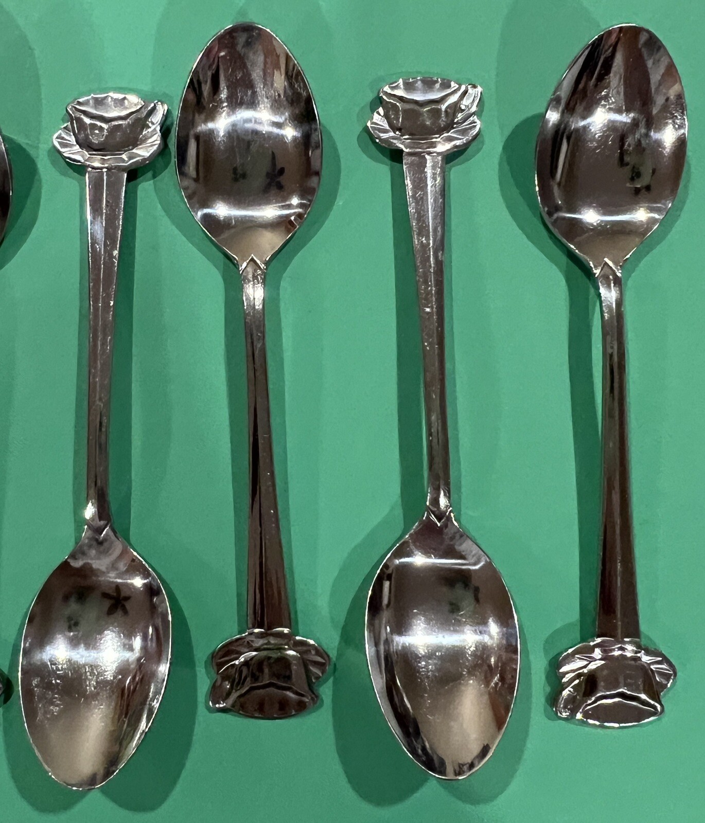 HIC Japan Stainless Demitasse Spoons Coffee/Tea W/Cup & Saucer 4.5