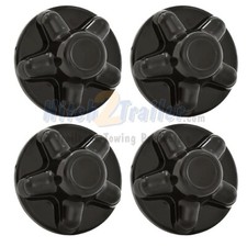 Set4 Black Trailer Wheel Hub Cap Covers 5 Lug 5 X 4.5 Pattern Cargocamper