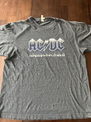 Men s Vtg AC/DC Thunderstruck Dark Gray T Shirt Jerzees  Size L 2005