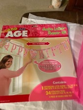 LOT OF 5 SIZE 4/5 PINK TUTUS AND PINK BIRTHDAY BANNER