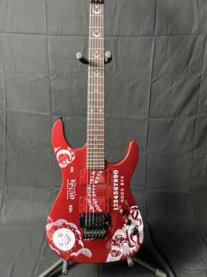 Custom Ouija Metallic Red Electric Guitar FR Tremolo EMG Pickup Moon Star Inlay