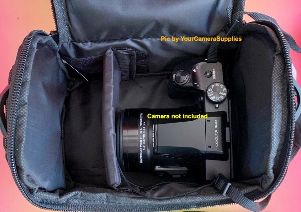 🚩 СРЕДНИЙ ЧЕХОЛ СУМКА для камеры NIKON COOLPIX B600 Z6 Z7 P900 D90 P600 P610 P530 - Изображение 3 из 4