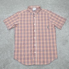 Columbia Rapid Rivers II Shirt Mens Small Red/Orange/White Cotton Stretch S/S