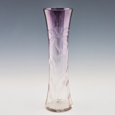 Moser Vase Amethyst im Intaglioschliff um 1902
