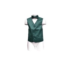 New Kids Boys Formal Tuxedo Vest Bowtie Hunter Green US Sizes 2-14 Wedding Party