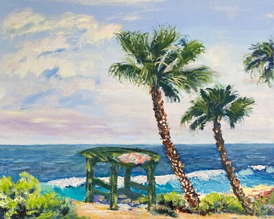Gorgeous Oil Painting. Original. Signed. La Jolla Ocean Scene. Impressionist Art