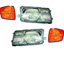 Scheinwerfer Set Blinker passend für Mercedes W126 H4 H3 li re. ab 08/80-02/1991