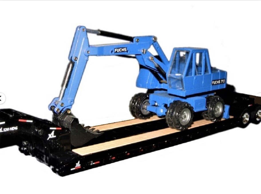 Old Cars Iveco Tractor w/DCM Lowboy & NZG Wheeled Excavator