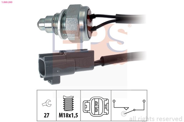 EPS Schalter RüCkfahrleuchte 1.860.260 FüR Vios Yaris Aygo Toyota M18X1,5 KGB10_-image