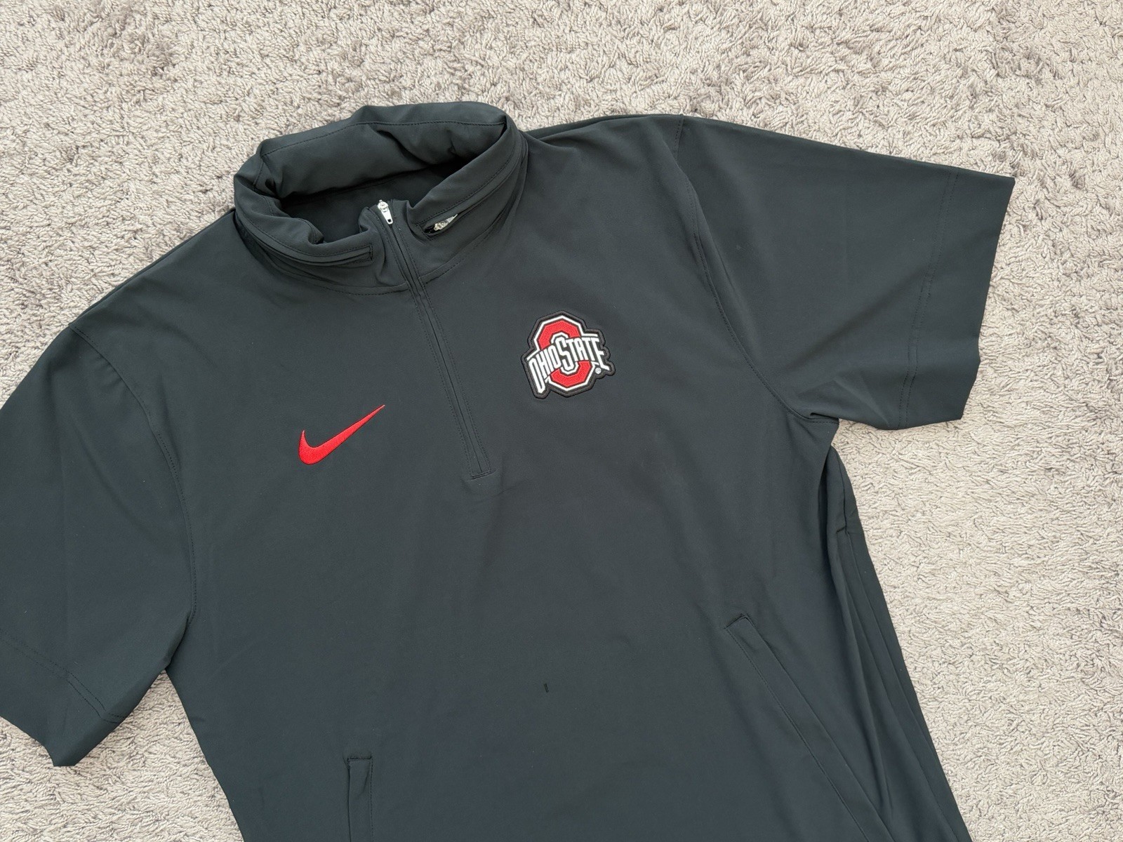 Nike OSU Ohio State Football Coaches 1/4 Zip Hooded Jacket Men’s Medium DZ9316 thumbnail 8