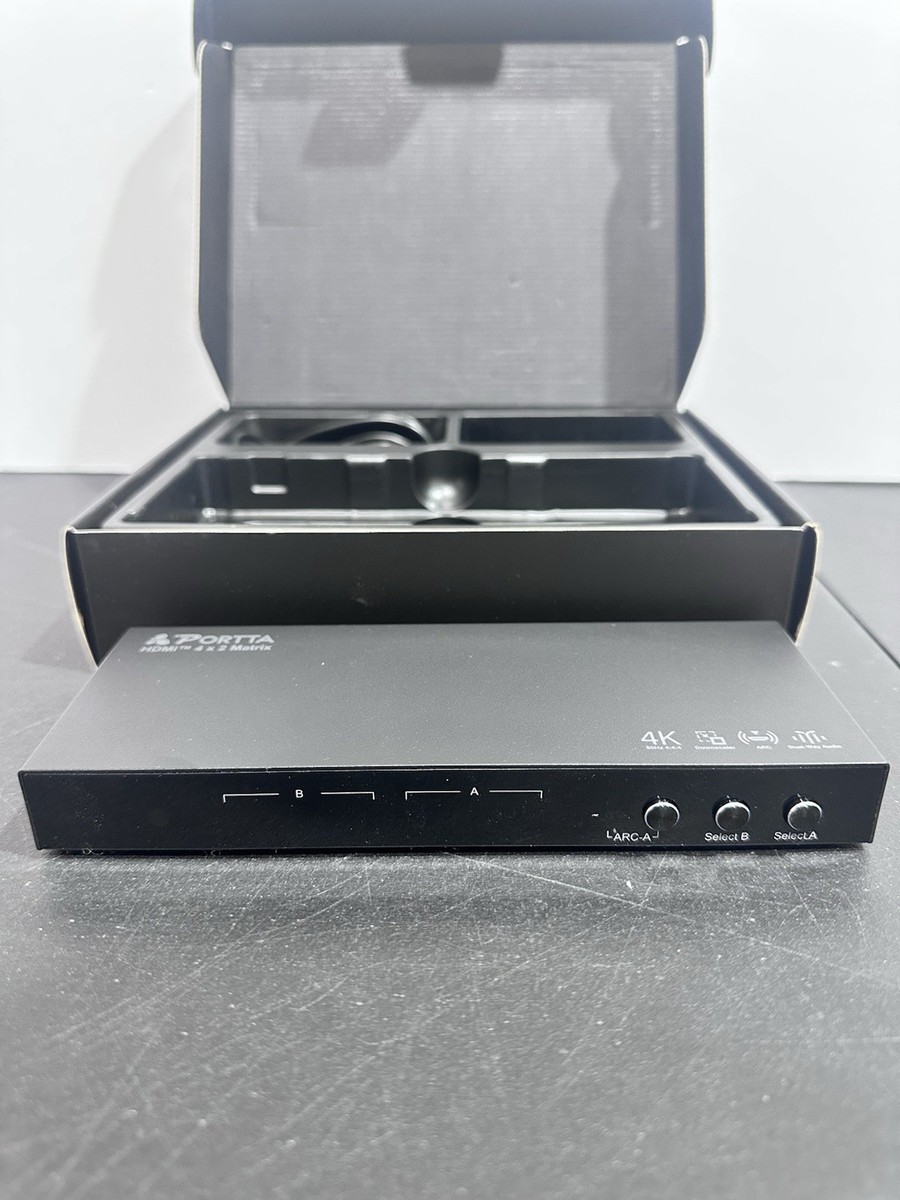 PORTTA 4K 60Hz HDMIマトリックス 4x2 4入力 2出力 スイッチ