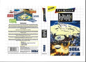 Sega Master System POPULOUS w/Cartridge, Instructions & Box (CIB)