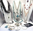 1.12 lb. Vintage Modern ALL SILVER Tone Designer Costume Jewelry Lot