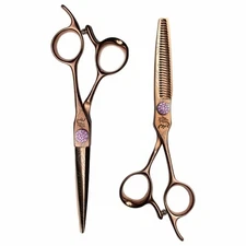 Kamisori Jewel III Professional Shears Hair Cutting Scissor Set With 6" Thinner