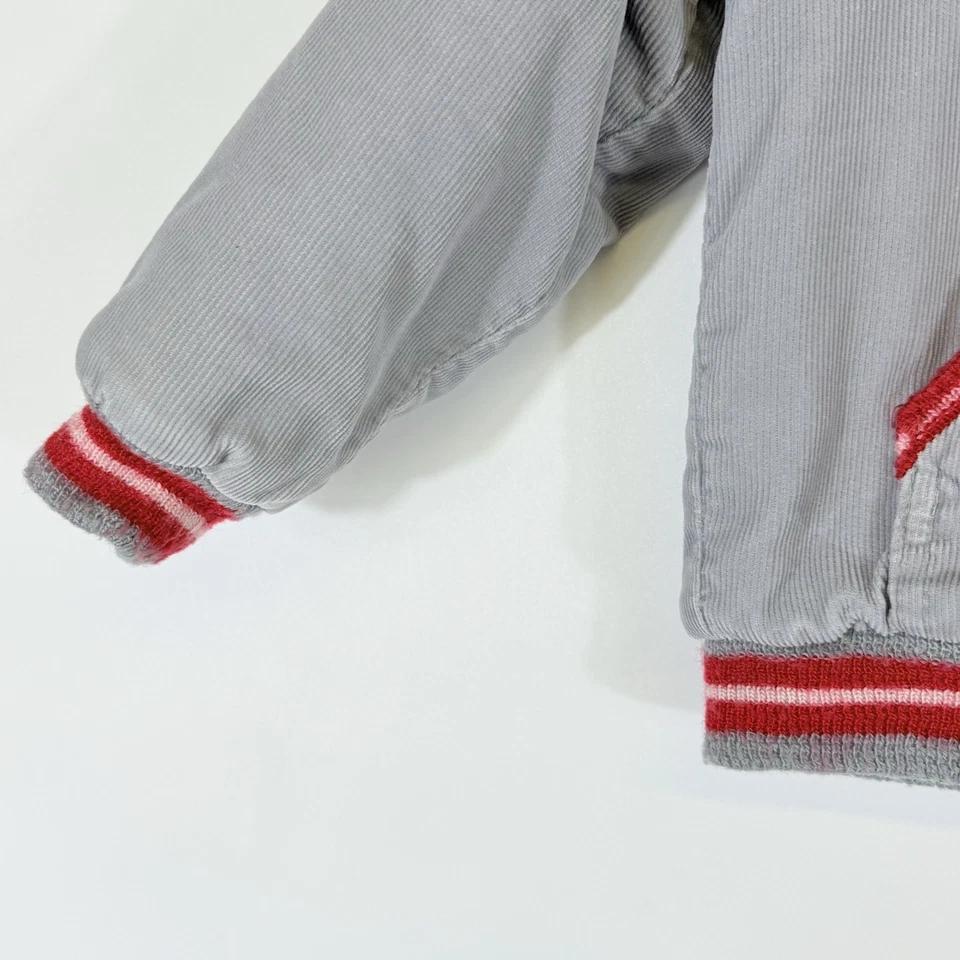 Abrigo Chaqueta Osh Kosh Vintage Niños 4 5 Gris Pana Beréber Forrado de Vellón Hecho en EE. UU. Foto 4 de 4