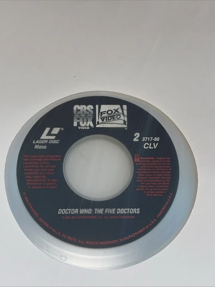 DOCTOR WHO THE FIVE DOCTORS LASERDISC VG+ 3717-80 - Image 4 of 4