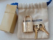 LOUIS VUITTON Padlock lock key Brass Gold Authentic Number 316