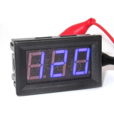 JacobsParts DC 5-120V 2-Wire Voltmeter 3-Digit LED Display Panel Volt Blue 