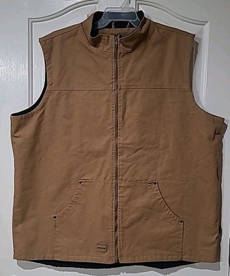 Brazos Men's Duck Brown Workwear Gate Keeper Full Zip Lined Vest Size XXL NWOT