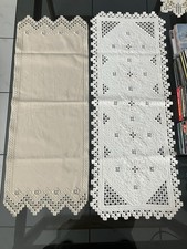 2 St. Hardanger Tischläufer ca. Breite 30-35cm / Länge 85-90cm Handarbeit Decke
