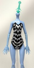 Monster High x Barbie Skullector Frankie Stein Fashion Doll Outfit B&W Swimsuit