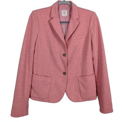 Gap Blazer Womens 10 Pink Heather Classic Academy Two Button Lined Jacket
