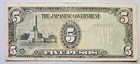 Philippines Japanese Invasion Money 5 Pesos 1940's Block 6
