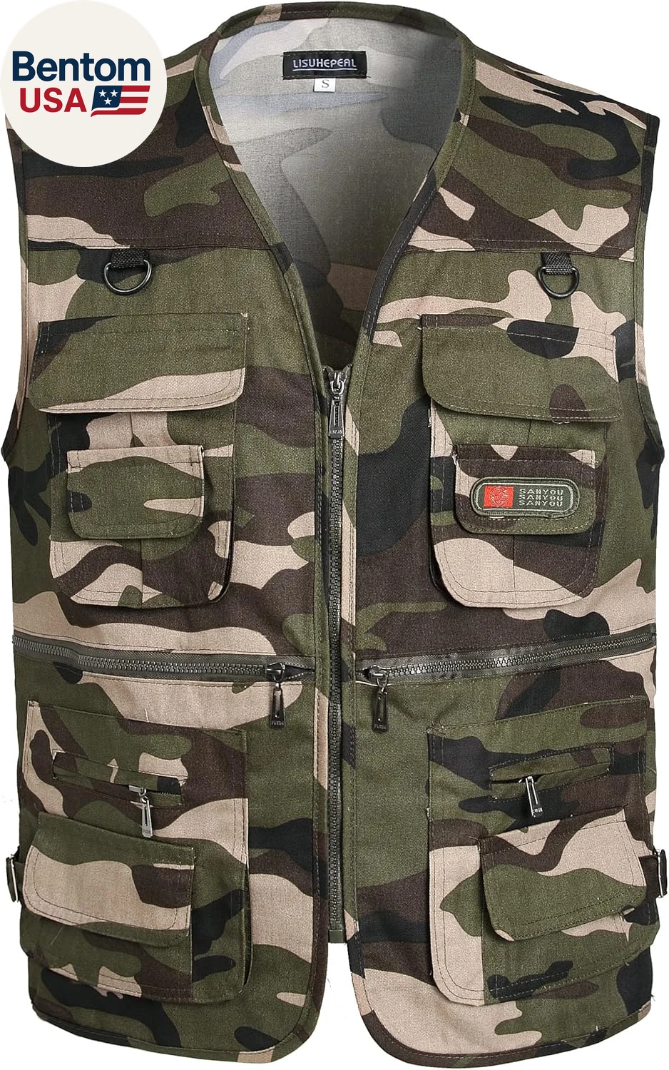 Men’S Fishing Vest Summer Outdoor Work Safari Travel Photo Vest with Multi Pocke