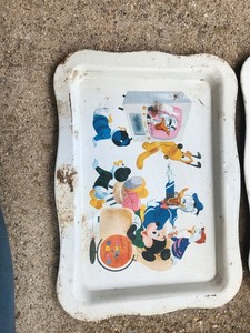 1961 Walt Disney's Wonderful World Of Color Metal TV Tray Mickey Pluto Donald #