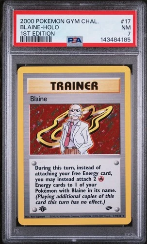 2000 Pokemon Gym Challenge Blaine Holo 1st Edition 17/132 PSA 7