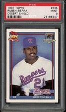 1991 Topps Desert Shield Ruben Sierra #535 PSA 9 Texas Rangers