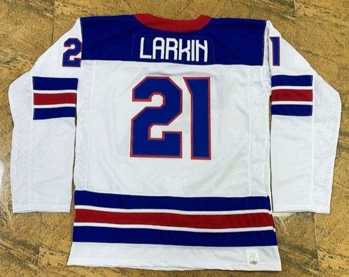 Men's Dylan Larkin #21 Fully Stitched USA Winter Olympics Royal 2026 "Sizes"