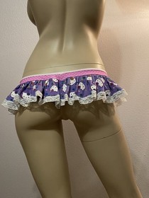 Sexy Hello Kitty Micro Mini Ruffle Skirt Lingerie Rave Exotic Dancer Stripper