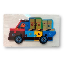 NEW Delivery Truck Wooden Jigsaw Puzzle with 10 Colorful Interlocking Pieces